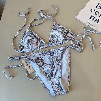 Kitlife Dior One-piece Swimsuit White & Grey