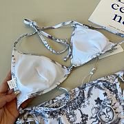 Kitlife Dior One-piece Swimsuit White & Grey - 3