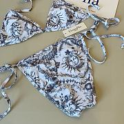 Kitlife Dior One-piece Swimsuit White & Grey - 4