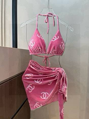 Kitlife Chanel Corduroy Classic Bikini Pink
