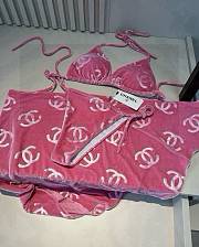 Kitlife Chanel Corduroy Classic Bikini Pink - 5