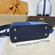 Kitlife Louis Vuitton Capucines Mini Handbag Blue Denim M59268 21x14x8cm - 5
