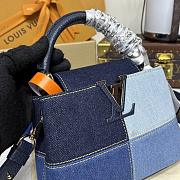 Kitlife Louis Vuitton Capucines Mini Handbag Blue Denim M59268 21x14x8cm - 4