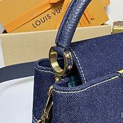 Kitlife Louis Vuitton Capucines Mini Handbag Blue Denim M59268 21x14x8cm - 2