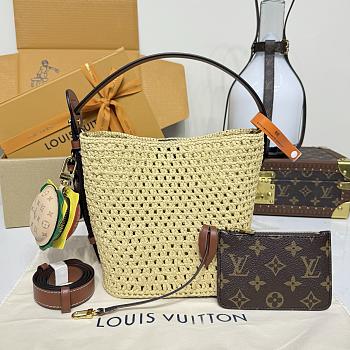 Kitlife Louis Vuitton All In BB Bag Raffia Beige M14217 16x18x12cm