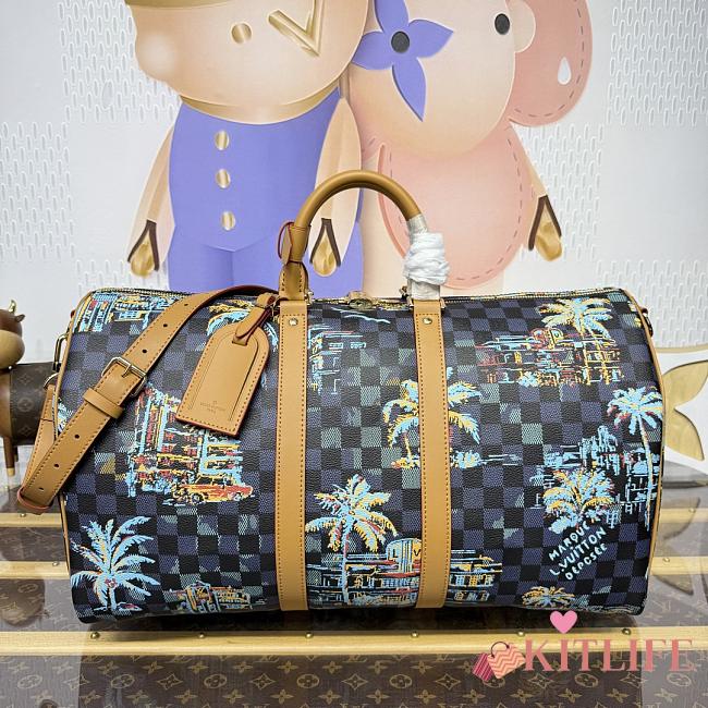 Kitlife Louis Vuitton Keepall Bandoulière 50 Bag Blue Marine N00227 50x29x23cm - 1