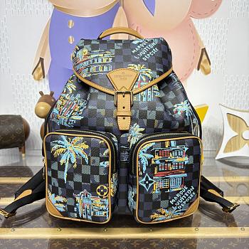 Kitlife Louis Vuitton Montsouris Cargo Backpack Blue Marine N40755 34x17x40cm