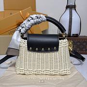 Kitlife Louis Vuitton Capucines Bag Rattan And Black Leather M26003 21x8x14cm - 3