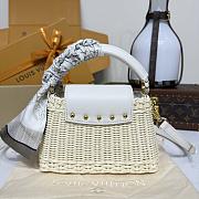 Kitlife Louis Vuitton Capucines Bag Rattan And White Leather M26004 21x8x14cm - 2