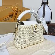 Kitlife Louis Vuitton Capucines Bag Rattan And White Leather M26004 21x8x14cm - 3