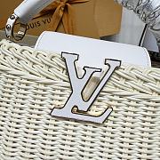 Kitlife Louis Vuitton Capucines Bag Rattan And White Leather M26004 21x8x14cm - 5