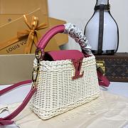 Kitlife Louis Vuitton Capucines Bag Rattan And Pink Leather M26005 21x8x14cm - 4