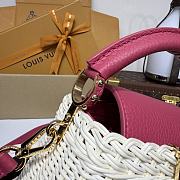 Kitlife Louis Vuitton Capucines Bag Rattan And Pink Leather M26005 21x8x14cm - 3