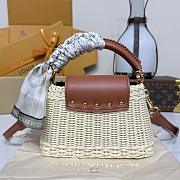 Kitlife Louis Vuitton Capucines Bag Rattan And Brown Leather M14365 21x8x14cm - 5