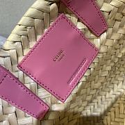 Kitlife Celine Teen Triomphe Classic Panier In Palm Leaves And Calfskin Pink Bag 19x20x10cm - 6