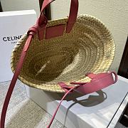 Kitlife Celine Teen Triomphe Classic Panier In Palm Leaves And Calfskin Pink Bag 19x20x10cm - 5