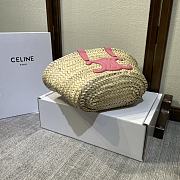 Kitlife Celine Teen Triomphe Classic Panier In Palm Leaves And Calfskin Pink Bag 19x20x10cm - 3