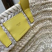 Kitlife Celine Teen Triomphe Classic Panier In Palm Leaves And Calfskin Yellow Bag 19x20x10cm - 5