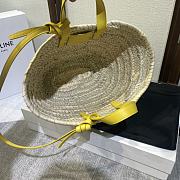 Kitlife Celine Teen Triomphe Classic Panier In Palm Leaves And Calfskin Yellow Bag 19x20x10cm - 2