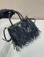 Kitlife Prada Galleria Tassel Bag Black Leather 1BA457 30x14x10.5cm - 4