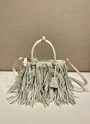 Kitlife Prada Galleria Tassel Bag White Leather 1BA457 30x14x10.5cm - 1