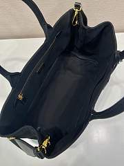 Kitlife Prada Jardinière Medium Cotton Canvas Handbag Black 1BG554 33x20x18cm - 5