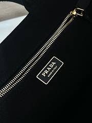 Kitlife Prada Jardinière Medium Cotton Canvas Handbag Black 1BG554 33x20x18cm - 2