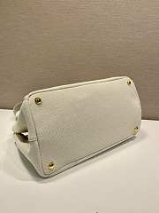 Kitlife Prada Jardinière Medium Cotton Canvas Handbag White 1BG554 33x20x18cm - 4