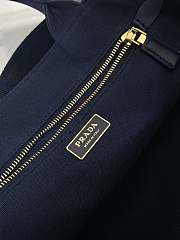 Kitlife Prada Jardinière Medium Cotton Canvas Handbag Dark Blue 1BG554 33x20x18cm - 2