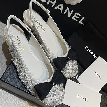 Kitlife Chanel 2025 Diamond White Slingbacks