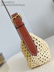 Kitlife Louis Vuitton Hills Pochette Bag Raffia Brown M14304 11x6.5x18.5cm - 4