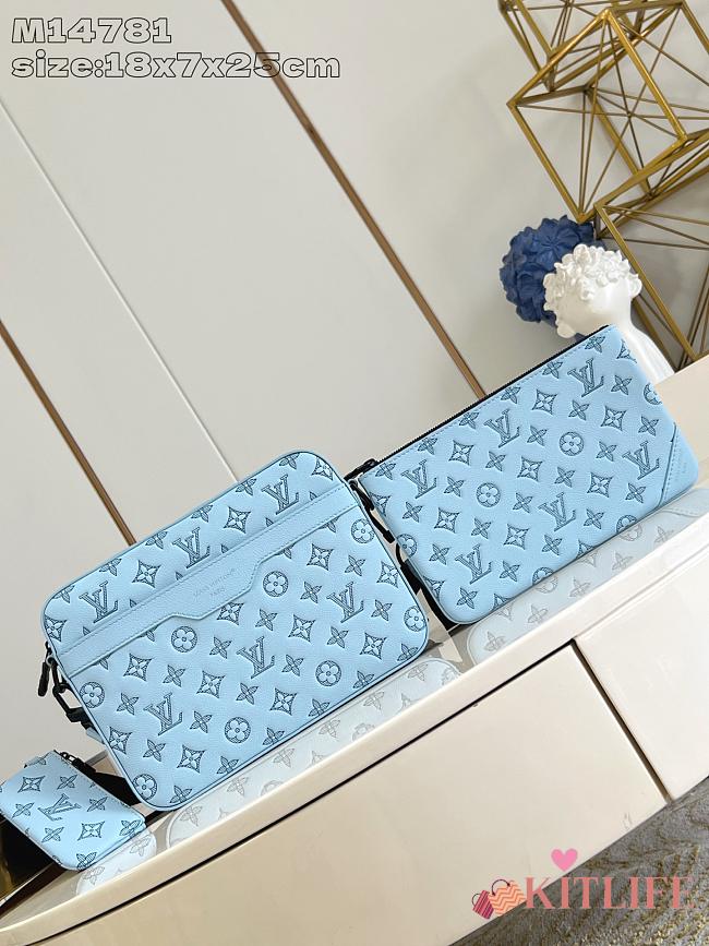 Kitlife Louis Vuitton Trio Messenger Bag Light Blue M14781 18.5x7x25cm - 1