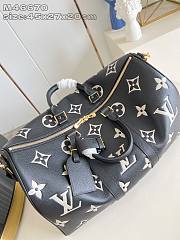 Kitlife Louis Vuitton Keepall Bandoulière 45 Bag Black & Beige M46670 45x27x20cm - 4