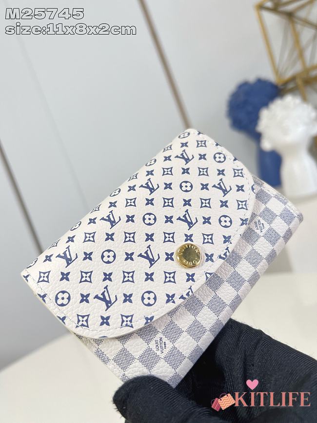 Kitlife Louis Vuitton Rosalie Coin Purse White & Blue M25745 11x8x2.5cm - 1