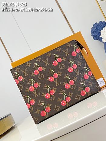 Kitlife Louis Vuitton x TM Toiletry Pouch Brown Cherry M14372 25x5.5x20cm