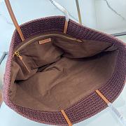 Kitlife Miu Miu Brown Raffia Straw And Cotton Woven Tote Bag 5BG228 40x34x16cm - 6