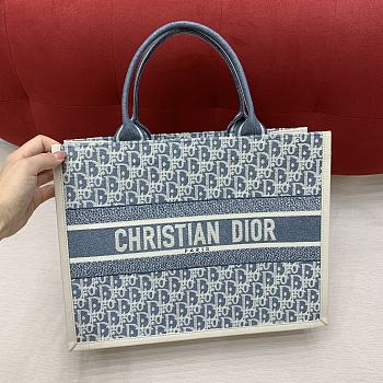 Kitlife Dior Book Tote 25 Sky Blue 36x28x17.5cm