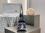 Kitlife Dior Palms Jouy Embroidery Medium Book Tote White & Dark Blue 36x27.5x16.5cm - 6