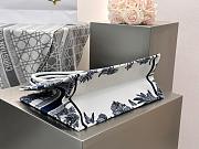 Kitlife Dior Palms Jouy Embroidery Medium Book Tote White & Dark Blue 36x27.5x16.5cm - 5