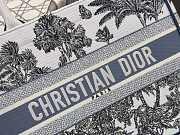 Kitlife Dior Palms Jouy Embroidery Medium White, Blue & Black Book Tote 36x27.5x16.5cm - 3