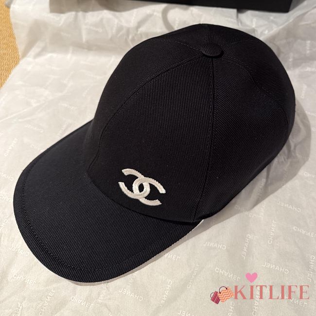 Kitlife Chanel Baseball Cap Black White Logo - 1