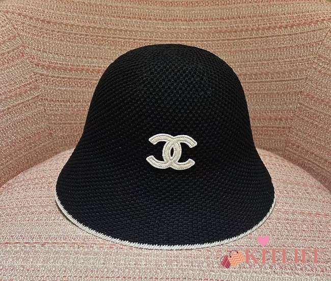 Kitlife Chanel 25P Bucket Hat Black White Logo - 1