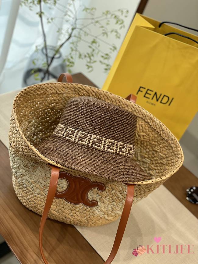 Kitlife Fendi Straw Hat Dark Brown - 1
