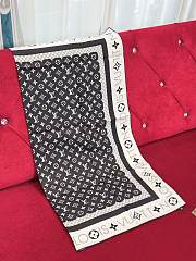 Kitlife Louis Vuitton Monogram Infinity Square Scarf Black 90x90cm - 6