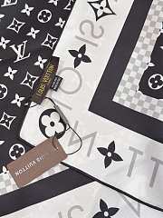 Kitlife Louis Vuitton Monogram Infinity Square Scarf Black 90x90cm - 2
