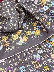 Kitlife Louis Vuitton x TM Monogram Superflat Flowers Square Scarf Brown 90x90cm - 5
