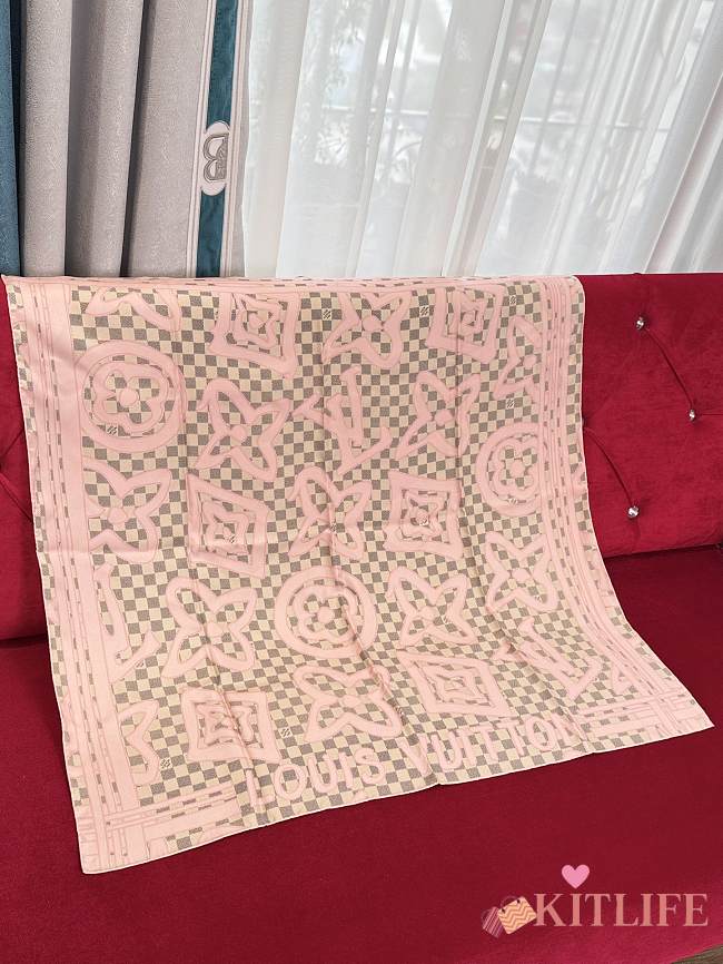 Kitlife Louis Vuitton Damier Azur Canvas Square Scarf 90x90cm - 1