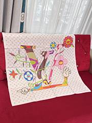  Kitlife Louis Vuitton x TM Monogram Superflat Flower White 90x90cm - 1