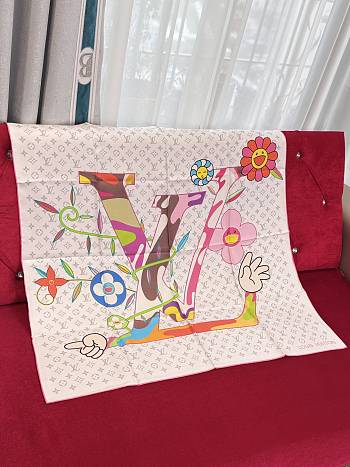  Kitlife Louis Vuitton x TM Monogram Superflat Flower White 90x90cm