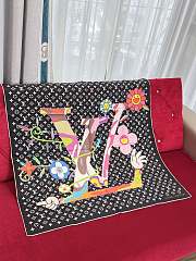 Kitlife Louis Vuitton x TM Monogram Superflat Flower Black 90x90cm - 1